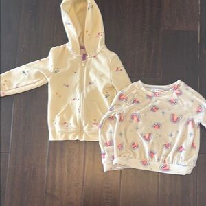 Cat & Jack Toddler Girls Star Hoodie and Cozy Rainbow Sweatshirt
